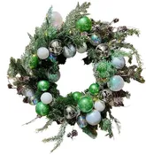 24" Silver Bells Decorated Wreath with Battery Powered Lights