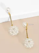 Clustered Pearl Drop Earring
