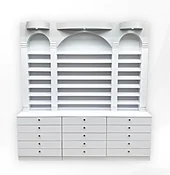 Benjamine - Polish &amp; Powder Rack W/ Cabinets 84''