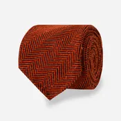 Affinato Herringbone Tomato Red Tie