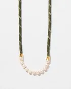 14K Plated Yellow Gold Olive Paracord Necklace