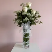 Petite White Rose Bud Vase
