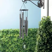 Chimes of Crystal Silence™ - Antique Silver, Medium