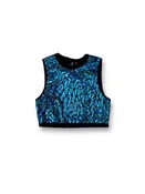 Blue Holographic Crop Tank