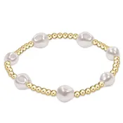Admire Gold 3MM Bead Bracelet - Pearl