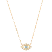 Azura Gold & Diamond Turquoise Open Eye Necklace