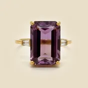 10k Yellow Gold Ametrine & Diamond Ring