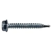 #10-16 X 1-1/2 Zinc Plated Steel Hex Washer Self-drilling Screws - 10 Count