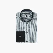 Angelo Galasso Black & White Mao Shirt