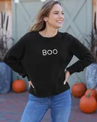 BOO EMBROIDERED CREW CHUNKY