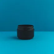 1 oz Black Double Walled Plastic Cosmetic Jars