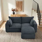 3 Pieces 2-Seat Modular Sectional Sofa (PAS-2637-LS+RS+FT)