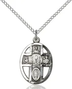 1st Communion 5-Way / Chalice Pendant, 3/4 inch. Medal Only.