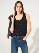 Black fitted tank top