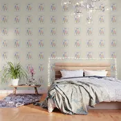 Catch of the Day - Playful Retro Sardine in fun stripes and dots Wallpaper