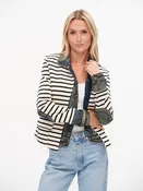 Clarissa Mix Media Jkt - Black Stripe