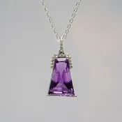 14k White Gold Amethyst (6.7ct.) Pendant