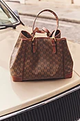 Cabas en toile enduite monogrammée et cuir - SIMPLE BAG
