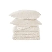 3 Piece Plush Reversible Faux Fur Comforter Set