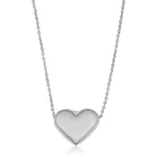 10KT White Gold 18-inch 10MM Heart Necklace