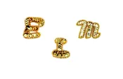 1.5” Letter Appliqué - Gold Sequins/Beads - Choice of Letters E/L/M