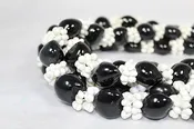 Black Kukui Nut Deluxe with White Shells – 10 Lei Bundle