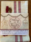 Merry & Bright Dishtowel Embroidery Pattern and Kit