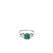 14K White Gold Emerald Engagement Ring — Cresalia  Jewelers