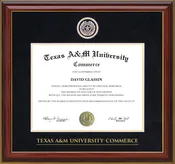 Texas A&M Commerce (TAMUC) Diploma Frame with Embossed Logo