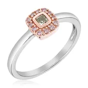 14K White and Rose Gold Gray and Pink Diamond Ring