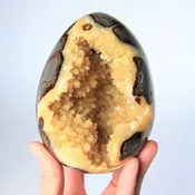 5"-5.5" Utah Septarian Geode Crystal Egg Sculpture