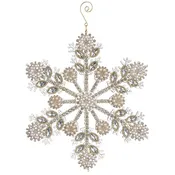 10.5" Pearl & Jeweled Snowflake Ornament