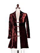 Blazer long silk velvet with hand-made velvet chains burgundy color