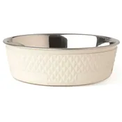 PetRageous Kona 8.5" Non Skid Dog Bowl - White