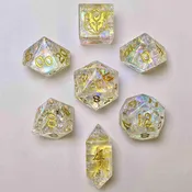 Dragon's Hoard Gemstone Dice Set - Blasted K9 Crystal