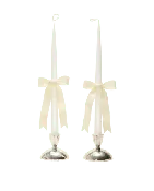 Beeswax Bow Taper Candle Pair