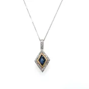 1.27 Carat Blue Sapphire and Diamond Pendant