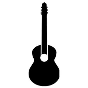 Acoustic Guitar Silhouette Stencil