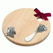 Grapes Round Wood Cheese Board