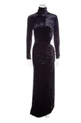 A.L.C. Navy Velvet Mock Neck Cutout Maxi Dress SZ 6