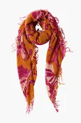 100% Cashmere Scarf Gold Floral