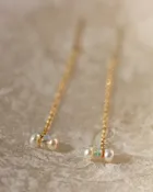 8.6.4: Pearl Opal Cluster Threader Earrings - 14K Gold Filled