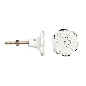 Antique White Flower Knob
