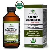 Black Seed Oil - USDA Certified Organic - 8 oz - Cold Pressed - NON-GMO