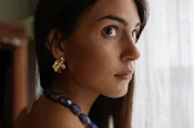 Golden Terra Earrings — Falcon Feather