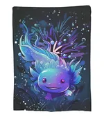 50in X 60in Polyester Flannel Throw Blanket With Axolotl 04 Design -
