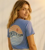 GO WITH THE FLOW CAPE COD PERIWINKLE T-SHIRT