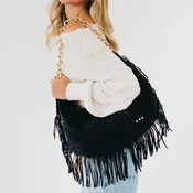 Loretta Suede Fringe Slouchy Bag - PREORDER