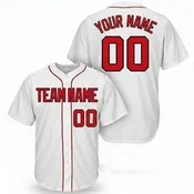 Custom Baseball Jersey Embroidered Your Names and Numbers – White/Red