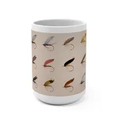 Artisan Fly Fishing Mug - 15oz Vintage -Style Coffee Mug for Fly Fishing Enthusiasts